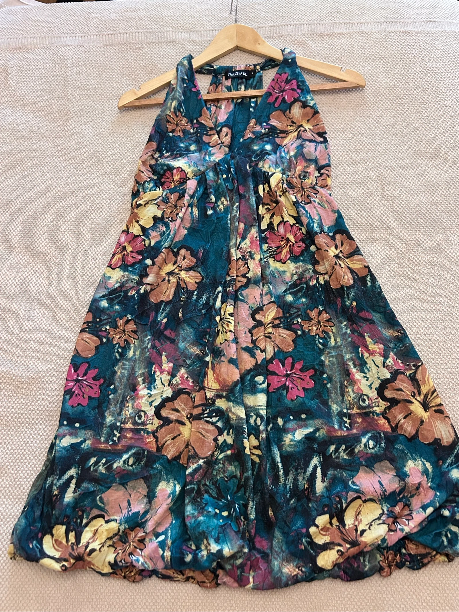 Vestido verano estilo romántico de Natura talla L